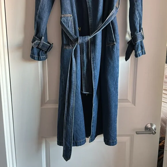 NWT Urbann Revivo Denim Trench Size L - Picture 3 of 4